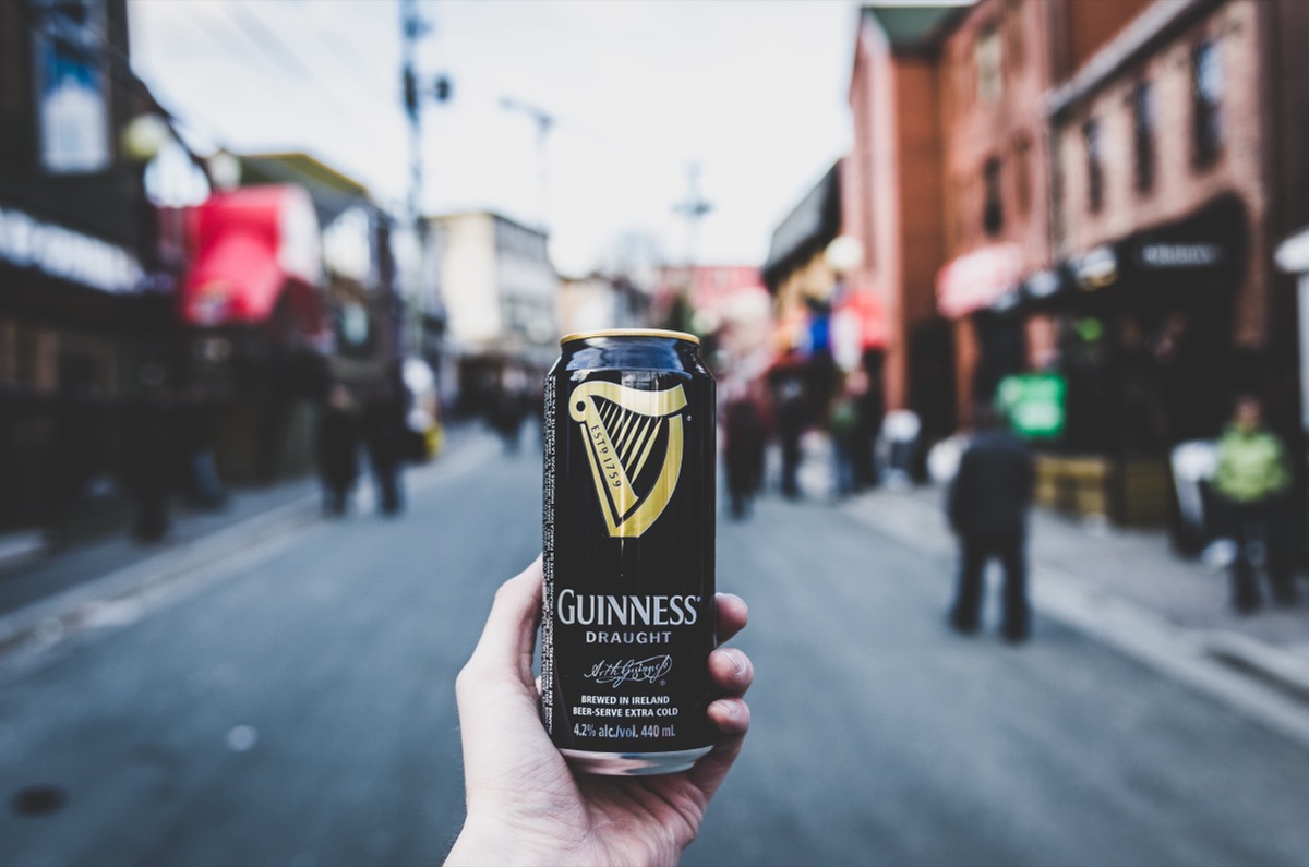 A freshly poured pint of Guinness